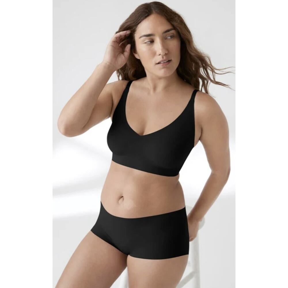 True & Co Women's Large Black True Body Triangle Convertible Strap Bra G12-30